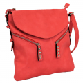 9034 - CORAL PU LEATHER CROSS BODY/ SHOULDER BAG